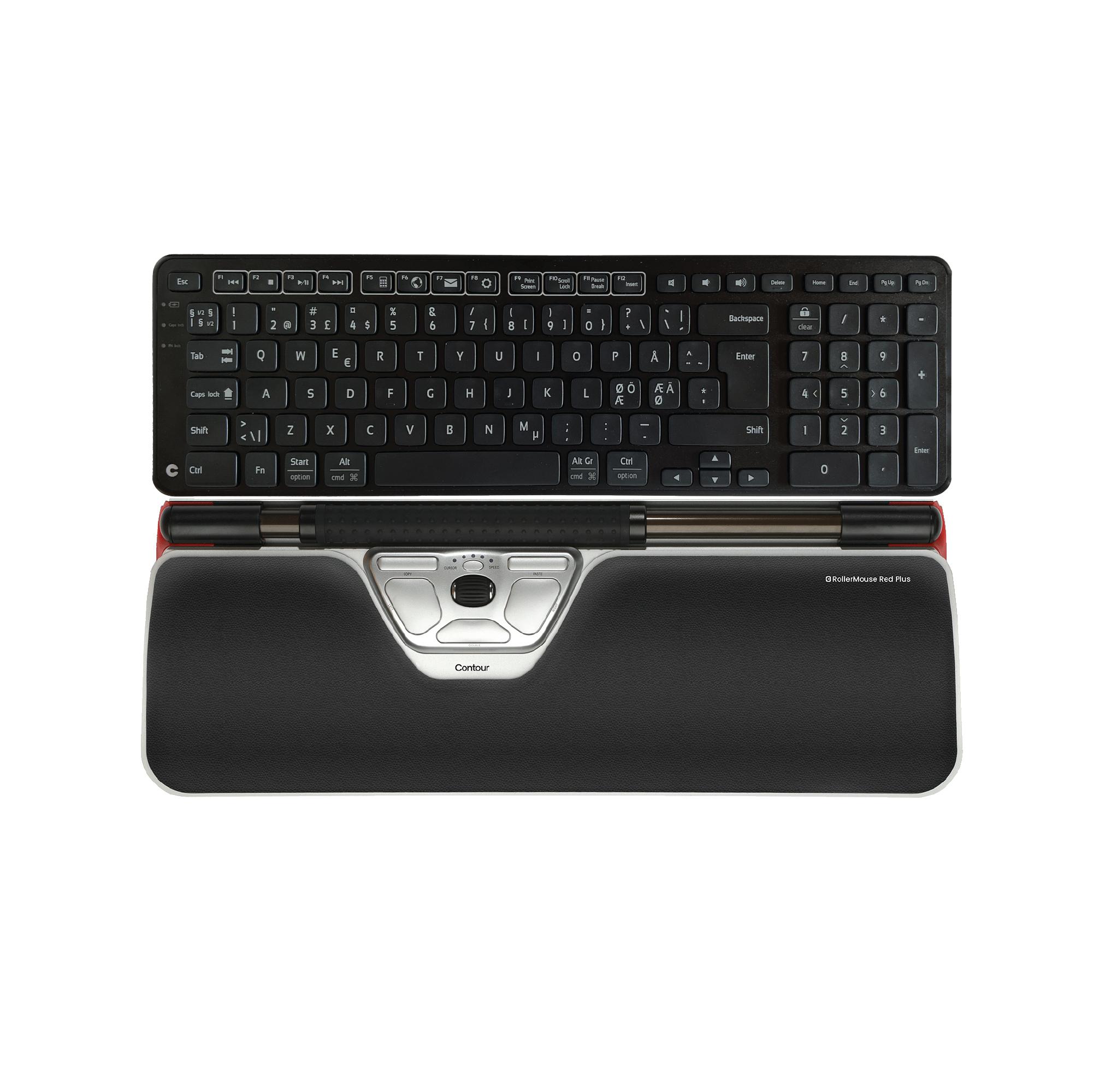 Contour Design RollerMouse Red Plus Balance tastiera Mouse incluso USB Bluetooth QWERTY Nordic Nero (RollerMouse Red Plus -