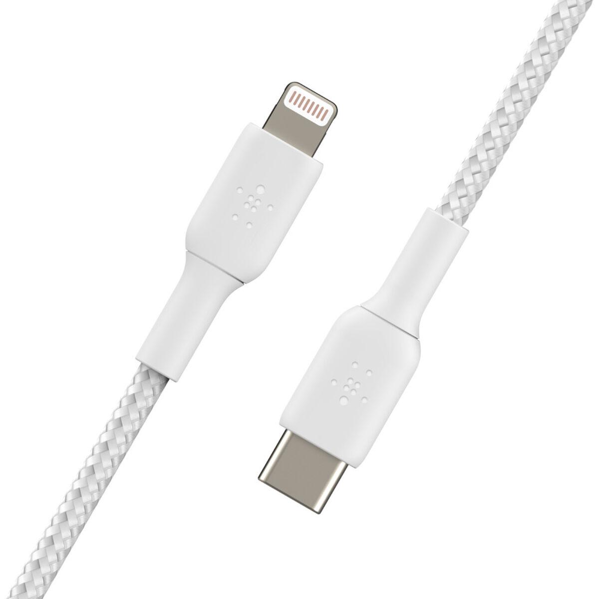 Belkin CAA004BT1MWH cavo Lightning 1 m Bianco (BOOST CHARGE LIGHTNING TO USB-C - CABLE BRAIDED 1M WHITE)