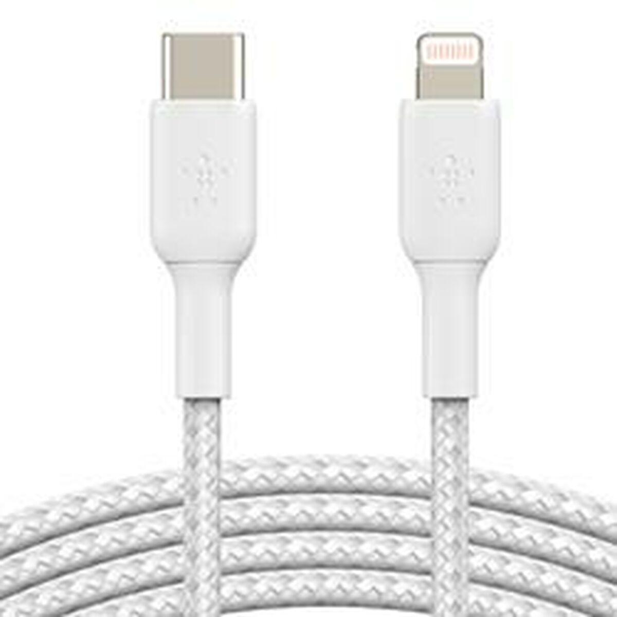 Belkin CAA004BT2MWH cavo Lightning 2 m Bianco (LIGHTNING TO USBC BRAIDED 2M WHITE)