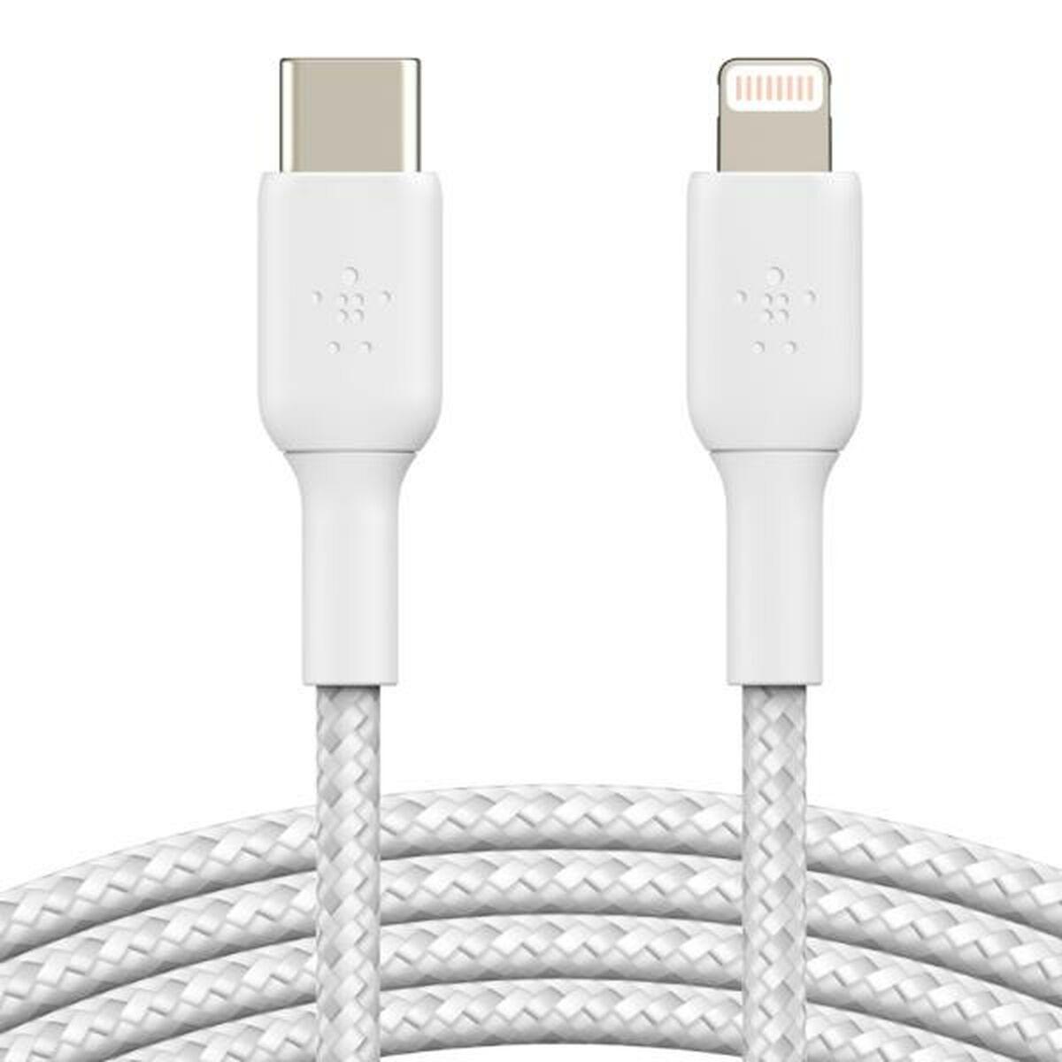 Belkin CAA004BT2MWH cavo Lightning 2 m Bianco (LIGHTNING TO USBC BRAIDED 2M WHITE)