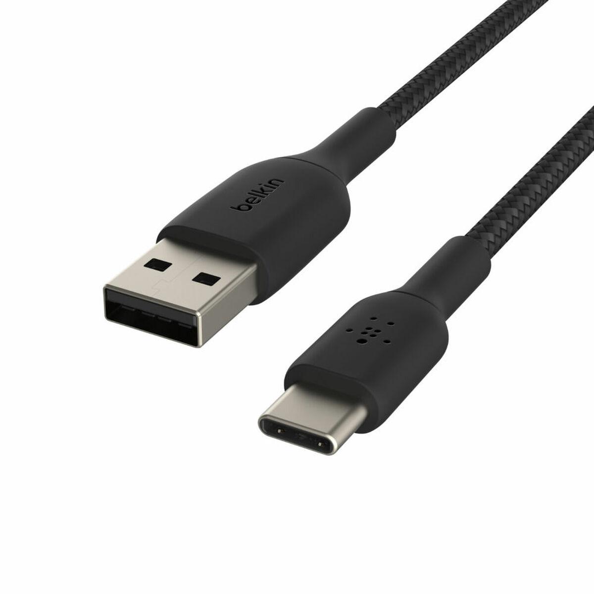 Belkin CAB002BT1MBK cavo USB 1 m USB A USB C Nero (USB-A TO USB-C BRAIDED 1M BLACK)