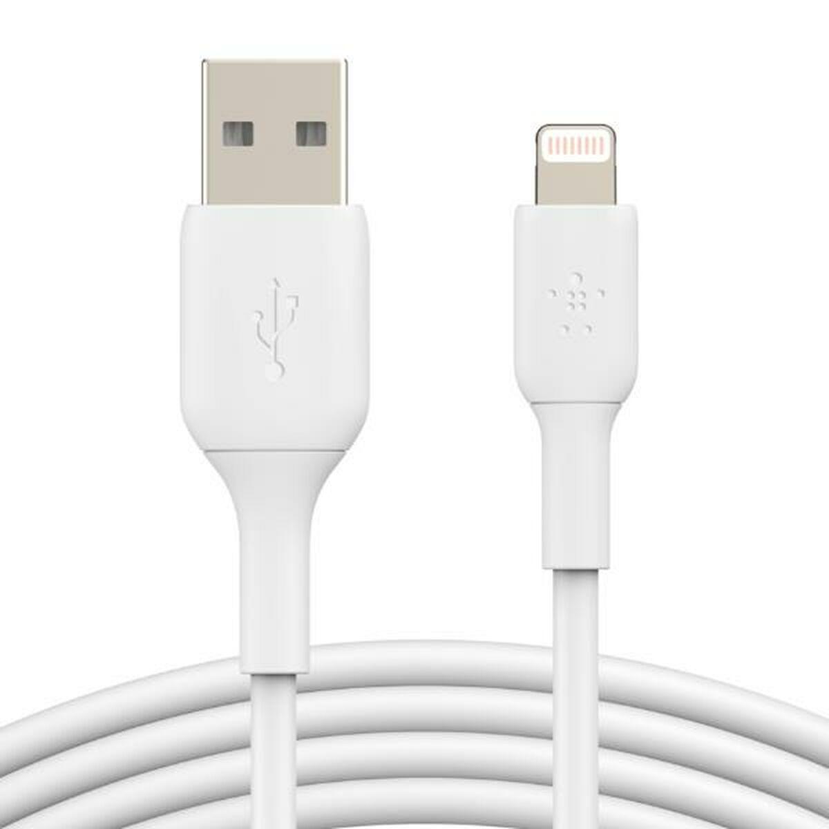 Belkin CAA001BT2MWH cavo Lightning 2 m Bianco (BELKIN LIGHTNING/USB-A CABLE - 2M PVC WHITE)