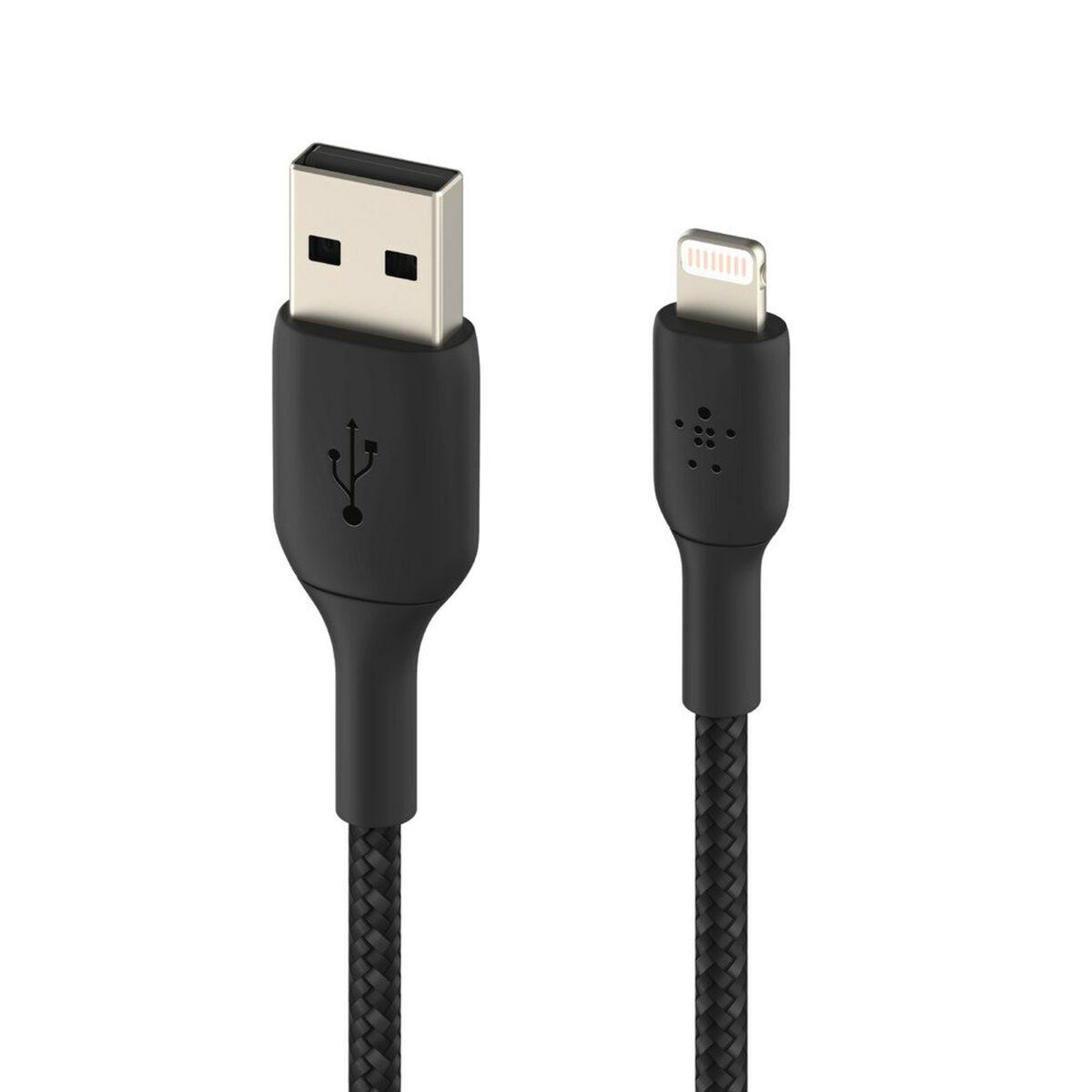 Belkin CAA002BT2MBK cavo Lightning 2 m Nero (LIGHTNING TO USBA BRAIDED 2M BLK)