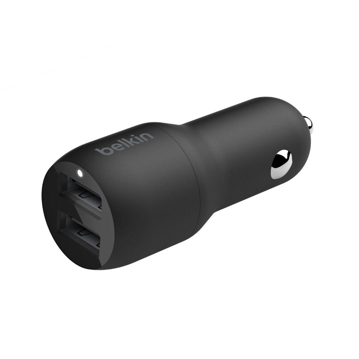 Belkin Boost Charge Universale Nero Accendisigari Auto (DUAL USB-A CHARGER CAR - W/LIGHTNING CABLE 1M 24W BLACK)