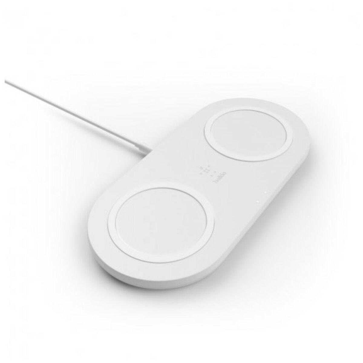 Belkin WIZ002VFWH Caricabatterie per dispositivi mobili Bianco Interno (2X10W DUAL WIRELESS CHARGINGPAD - W/POWER SUPPLY WHITE)