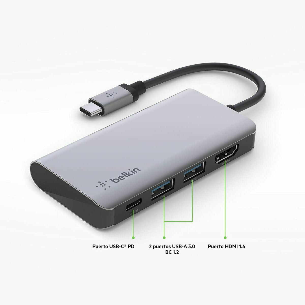 Belkin Adattatore Multiporta 4 In 1 USB-C (BELKIN USB-C 4-IN-1 MULTIPORT - ADAPTER)