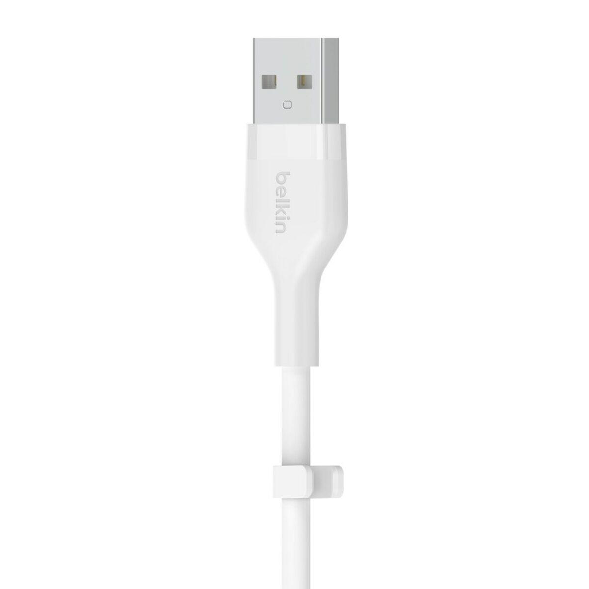 BELKIN CÃ‚BLE SILICONE USB-A LTG 2M BLANC