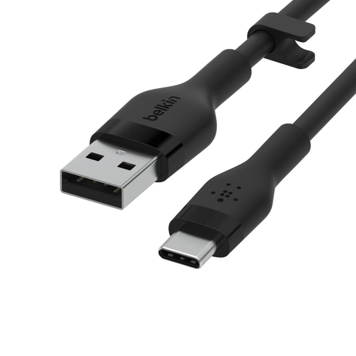 Belkin BOOSTÃƒÂ¢Ã‚â€ Ã‚â€˜CHARGE Flex cavo USB 2 m USB 2.0 USB A USB C Nero (FLEX USB-A/USB-C SILICONE CBL F