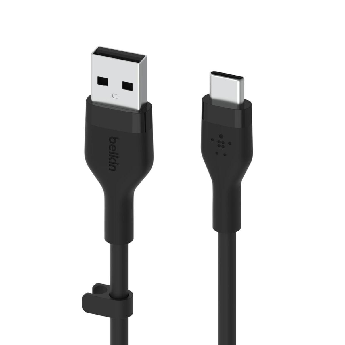 Belkin BOOSTÃƒÂ¢Ã‚â€ Ã‚â€˜CHARGE Flex cavo USB 2 m USB 2.0 USB A USB C Nero (FLEX USB-A/USB-C SILICONE CBL F