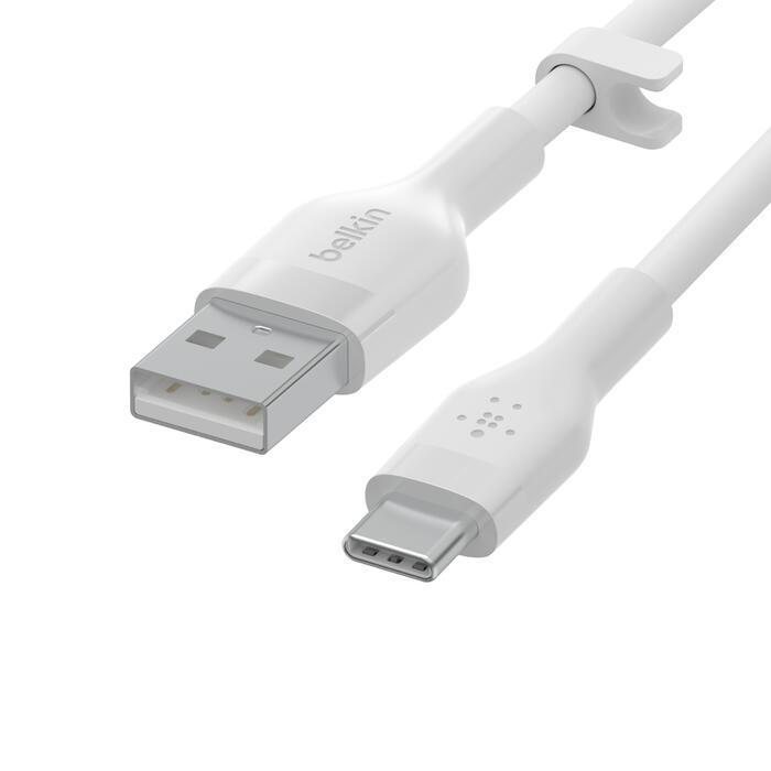Belkin BOOSTÃƒÂ¢Ã‚â€ Ã‚â€˜CHARGE Flex cavo USB 2 m USB 2.0 USB C Bianco (FLEX USB-A/USB-C SILICONE CBL F - SI