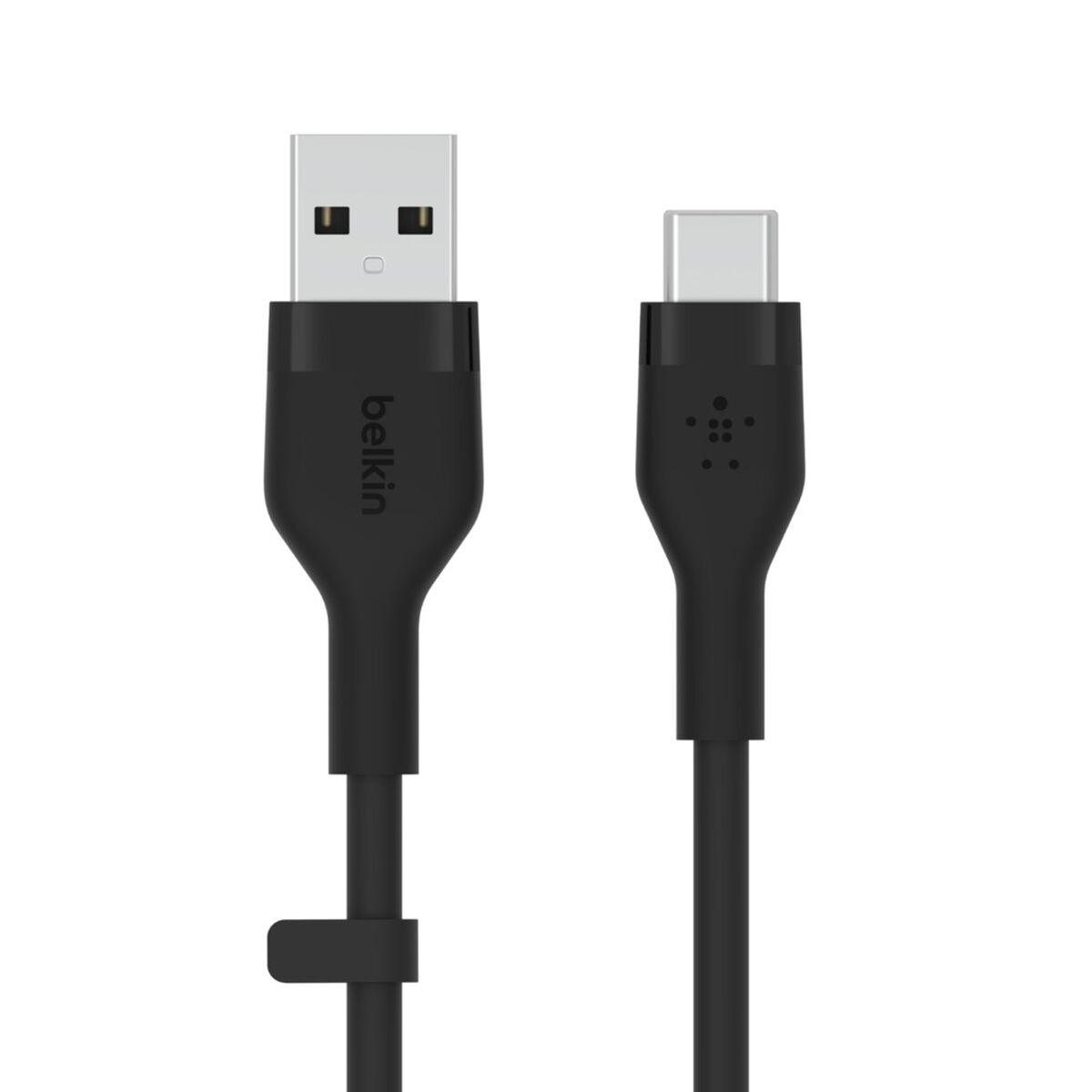 Belkin BOOSTCHARGE Flex cavo USB 3 m USB 2.0 USB A USB C Nero (FLEX USB-A/USB-C SILICONE CBL F - SILICONE CABLE SUPPORTS FAST C
