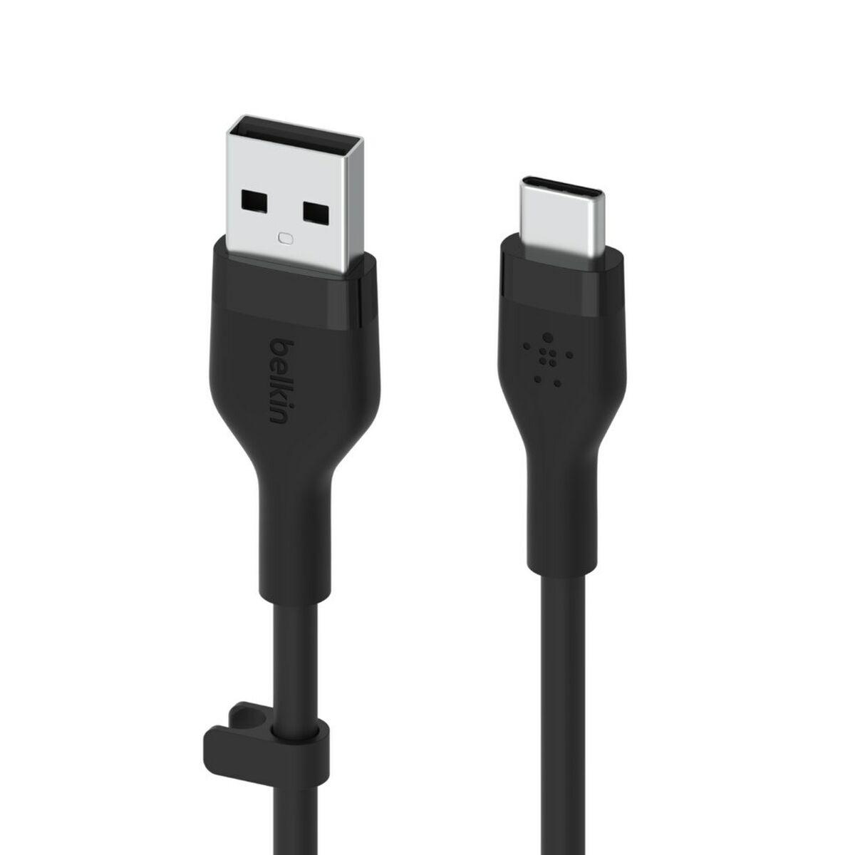 Belkin BOOSTCHARGE Flex cavo USB 3 m USB 2.0 USB A USB C Nero (FLEX USB-A/USB-C SILICONE CBL F - SILICONE CABLE SUPPORTS FAST C