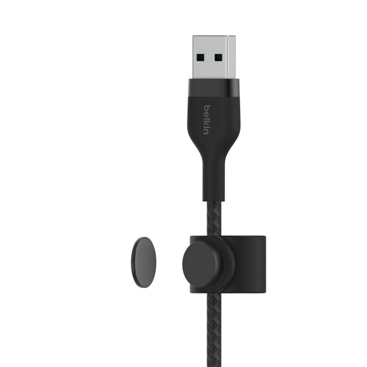 Belkin CAA010BT3MBK cavo Lightning 3 m Nero (PRO FLEX LIGHTNING/USB-A SILICO - USB-A SILICONE CABLE APPLE CERTI)