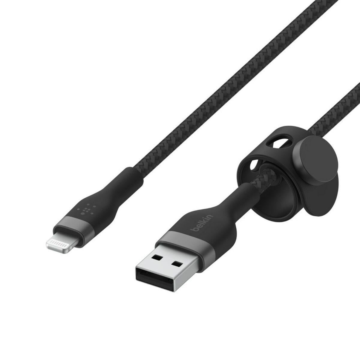 Belkin CAA010BT3MBK cavo Lightning 3 m Nero (PRO FLEX LIGHTNING/USB-A SILICO - USB-A SILICONE CABLE APPLE CERTI)