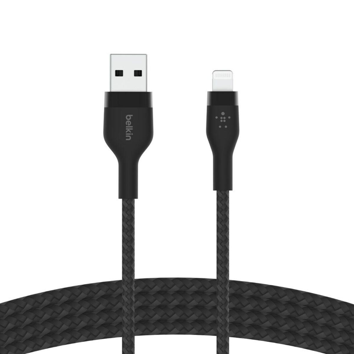 Belkin CAA010BT3MBK cavo Lightning 3 m Nero (PRO FLEX LIGHTNING/USB-A SILICO - USB-A SILICONE CABLE APPLE CERTI)