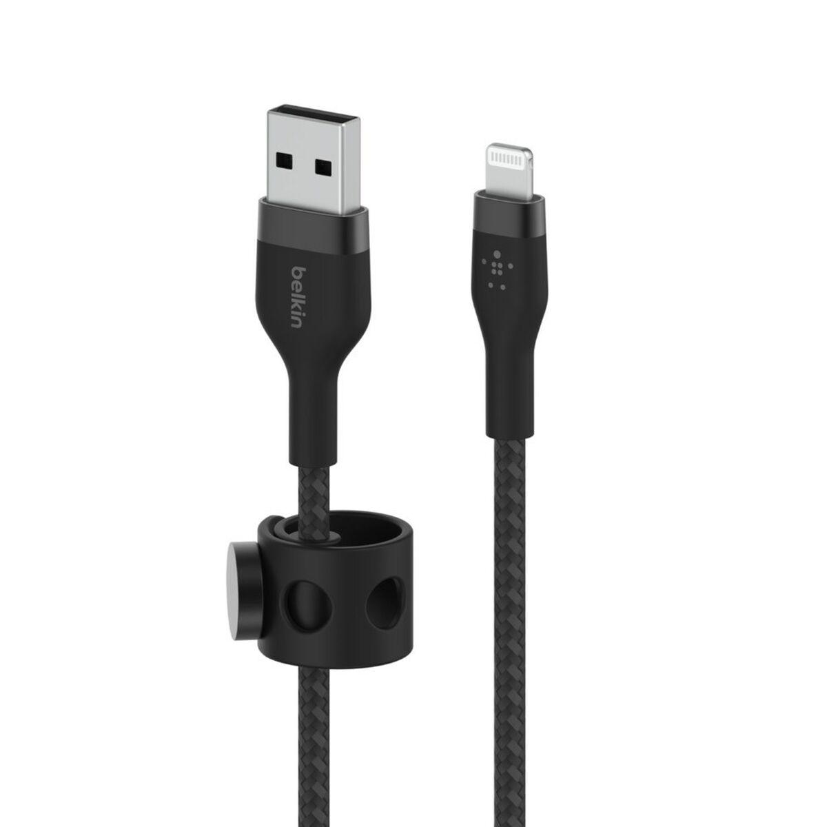 Belkin CAA010BT3MBK cavo Lightning 3 m Nero (PRO FLEX LIGHTNING/USB-A SILICO - USB-A SILICONE CABLE APPLE CERTI)