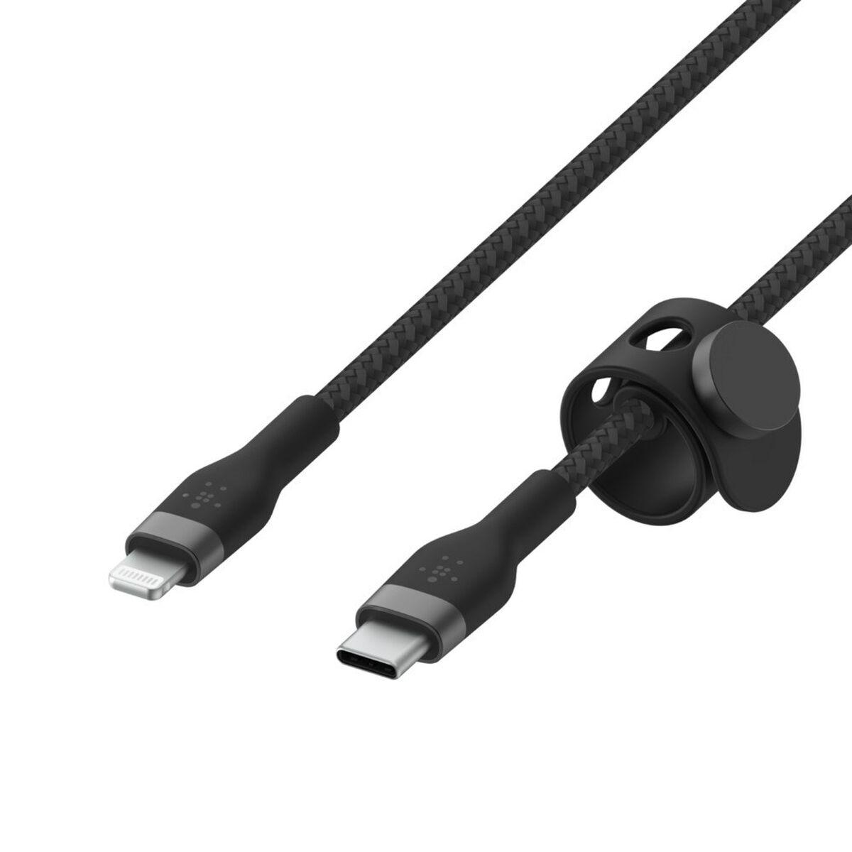 Belkin CAA011BT3MBK cavo Lightning 3 m Nero (PRO FLEX LIGHTNING/USB-C CBL FA - USB-C SILICONE CABLE SUPPORTS FA)