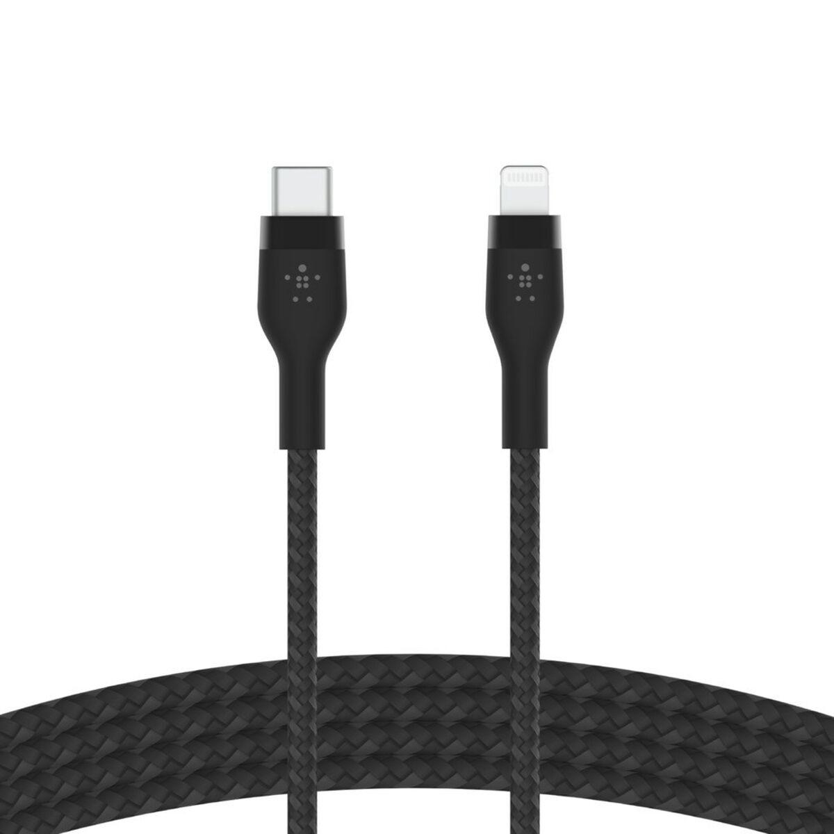 Belkin CAA011BT3MBK cavo Lightning 3 m Nero (PRO FLEX LIGHTNING/USB-C CBL FA - USB-C SILICONE CABLE SUPPORTS FA)