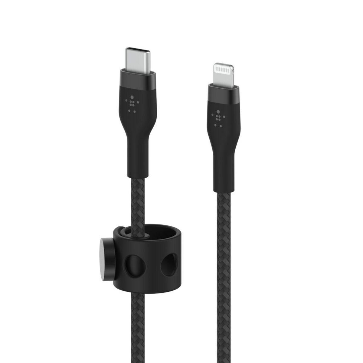 Belkin CAA011BT3MBK cavo Lightning 3 m Nero (PRO FLEX LIGHTNING/USB-C CBL FA - USB-C SILICONE CABLE SUPPORTS FA)