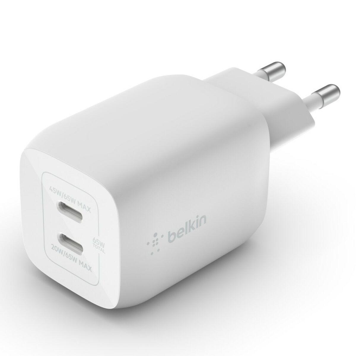 Belkin WCH013vfWH Computer portatile Smartphone Tablet Bianco AC Ricarica rapida Interno (BELKIN 65W DUAL USB C GAN - CHARGER U