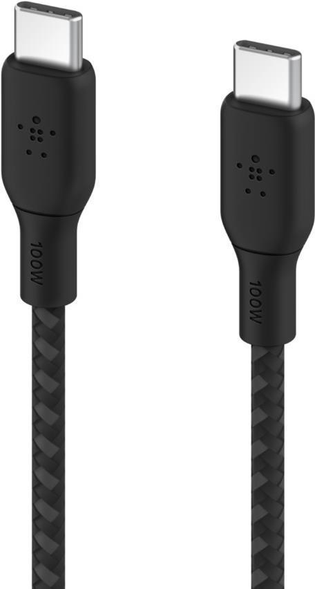 Belkin CAB014bt3MBK cavo USB USB 2.0 3 m USB C Nero (BELKIN BRAIDED USB-C/USB-C - CABLE SUPPORTS FAST CHARGING UP)
