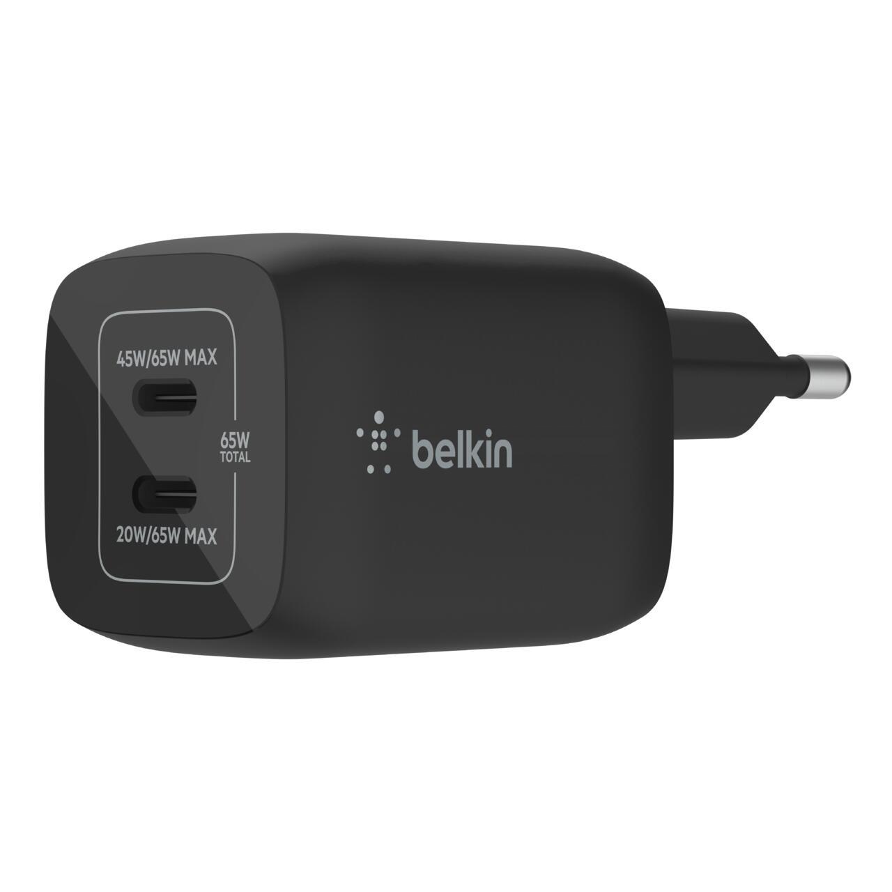 Belkin BoostCharge Pro Nero Interno (BELKIN 65 W DUAL USB-C GAN - LADEGERAET MIT POWER DELIVER 3.0)