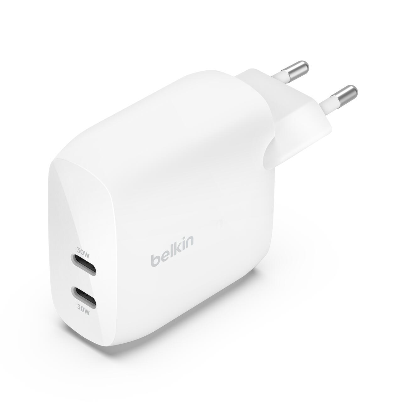 Belkin BoostCharge Pro Universale Bianco AC Ricarica rapida Interno (60W DUAL USB-C CHARGER WITH - POWER DELIVER WHITE)