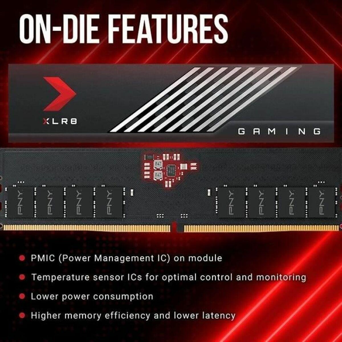 KIT BARRETTES MMOIRE 32GO (2X16GO) DIMM DDR5 PNY XLR8 GAMING MAKO PC5-51200 (6400 MHZ) (NOIR)