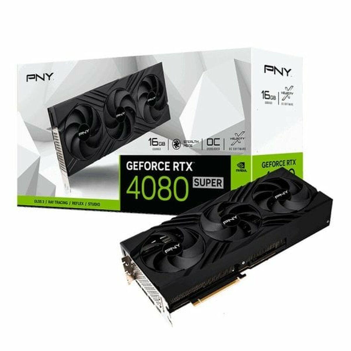 SVGA PNY 4080 SUPER 16GB VERTO 256 BIT - Overclocked Edition DLSS 3 HDMI3DP - TRIPLE FAN - VCG4080S16TFXPB1-O
