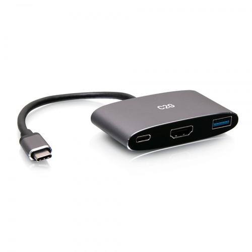 C2G Mini dock USB-C 3 in 1 con HDMI USB-A e tecnologia Power Delivery USB-C fino a 100 W - 4k 60 Hz (C2G USB-C 3-in-1 Mini Dock