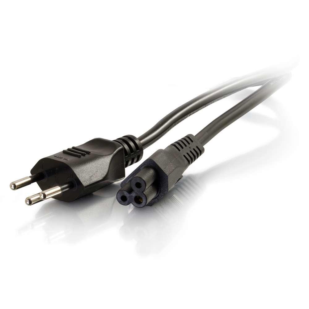 C2G Swiss Laptop Power Cord - Cavo di alimentazione - IEC 60320 C5 a SEV 1011 [M] - 250 V c.a. V - 2 m - stampato - nero - Sviz