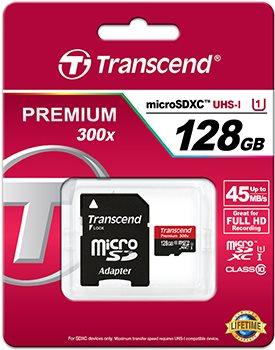 Ã¢â‚¬Â¢ 128GB microSD w/ adapter U1 Ã¢â‚¬Â¢ Lesegeschwindigkeit: Bis zu 45 MB/s