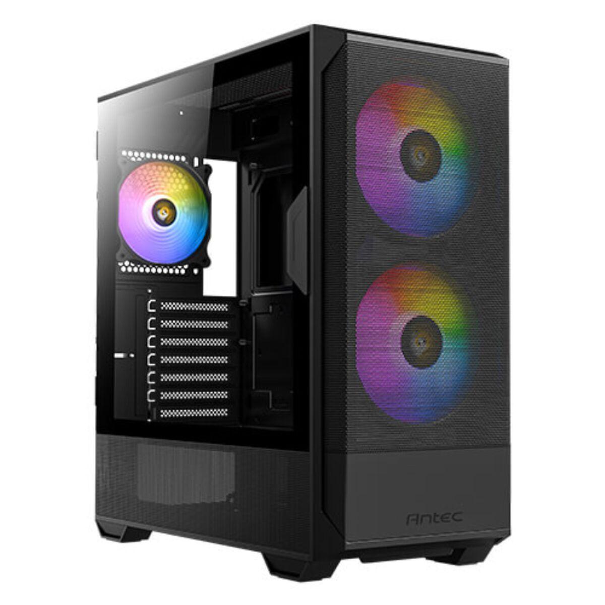 Antec NX416L Midi Tower Nero (Antec NX416L ARGB Gaming Case w/ Glass Window ATX 3x ARGB Fans Mesh Front LED Control Button USB-