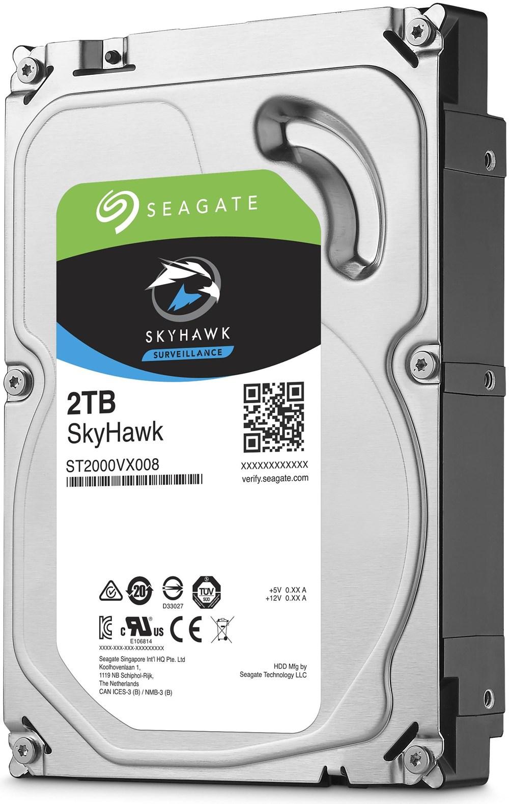 SEAGATE HARD DISK 35" SATA-III 2TB 64 MB SKYHAWK PER VIDEOSORVEGLIANZA ST2000VX008
