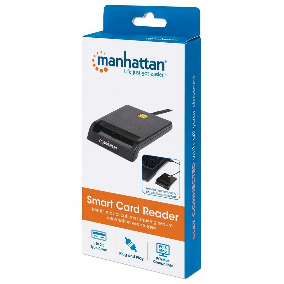 Manhattan 102049 lettore di card readers Interno USB USB 2.0 Nero (USB-A Contact Smart Card Reader, 12 Mbps, Friction type comp