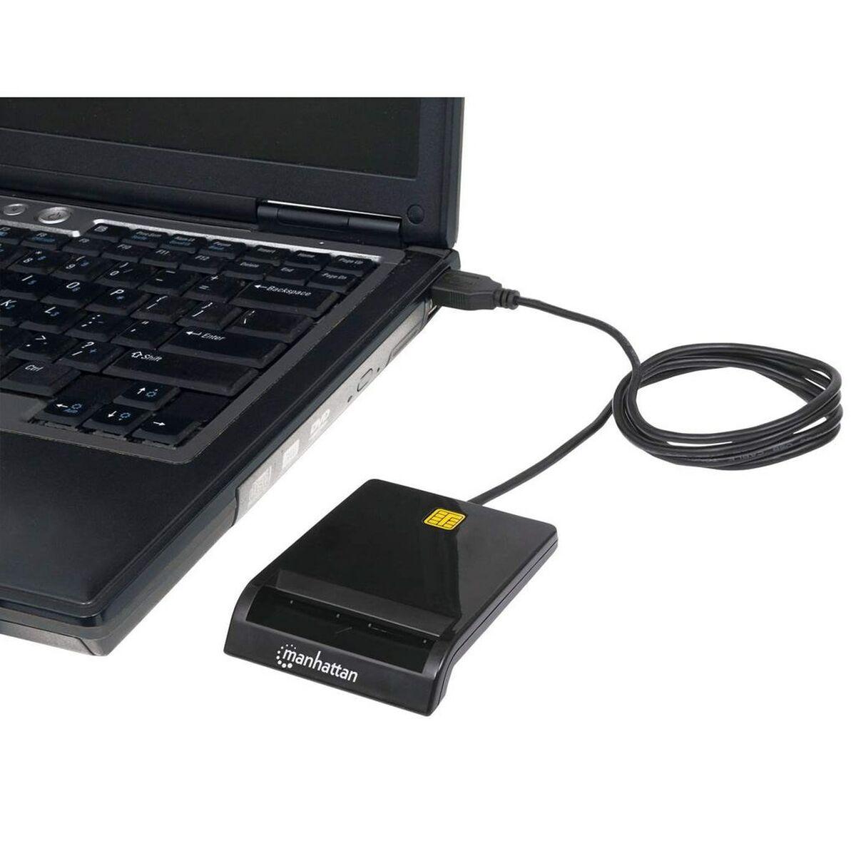 Manhattan 102049 lettore di card readers Interno USB USB 2.0 Nero (USB-A Contact Smart Card Reader, 12 Mbps, Friction type comp