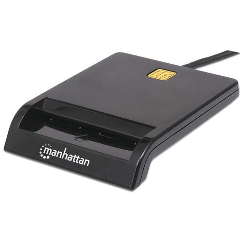 Manhattan 102049 lettore di card readers Interno USB USB 2.0 Nero (USB-A Contact Smart Card Reader, 12 Mbps, Friction type comp