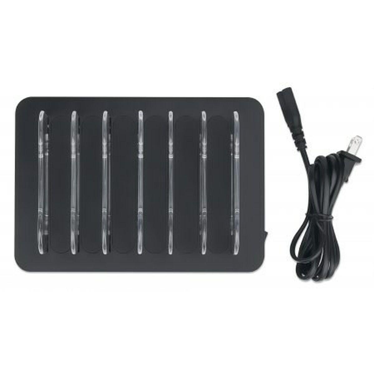 Manhattan 102254 organizzatore per stazioni di carica Nero (Charging Station, 6X Usb-A - Ports, Outputs: 6X 2.4A, - Smart Ic, L
