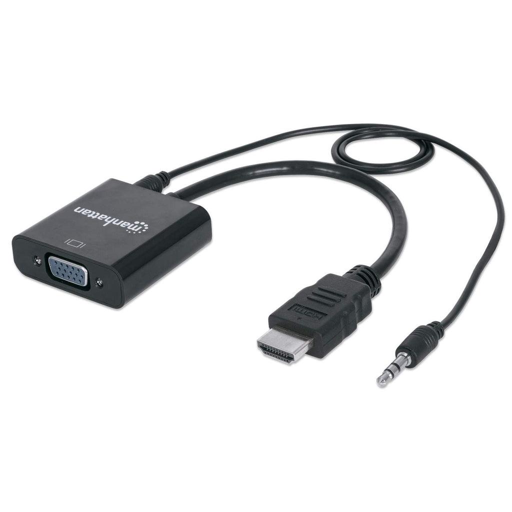 Manhattan 151559 cavo e adattatore video 0,3 m HDMI + 3.5mm VGA (D-Sub) Nero