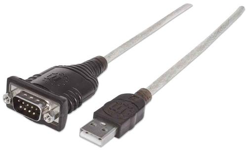 Manhattan 151849 cavo seriale Nero 18 m USB Serial/COM/RS232/DB9 (USB-A to Serial Converter cable 1.8m Male to Male Serial/RS23