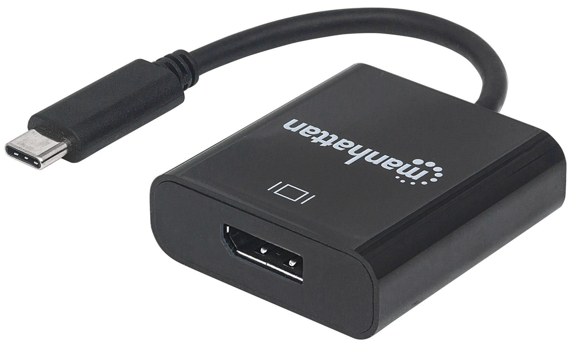 Manhattan 152020 adattatore grafico USB 3840 x 2160 Pixel Nero (USB-C TO DISPLAYPORT CABLE 21CM - -4K/30HZ MALE/FEMALE BLACK BL