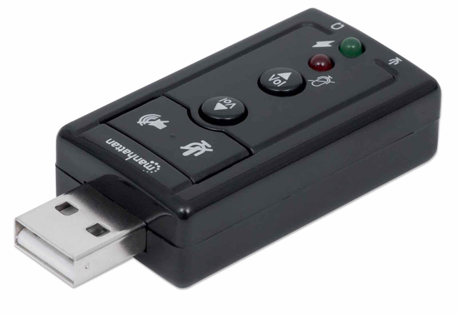 Manhattan 152341 scheda audio 7.1 canali USB (USB-A SOUND ADAPTER 3.5MM- - -480MBPS USB 2.0 BLACK BOXED)