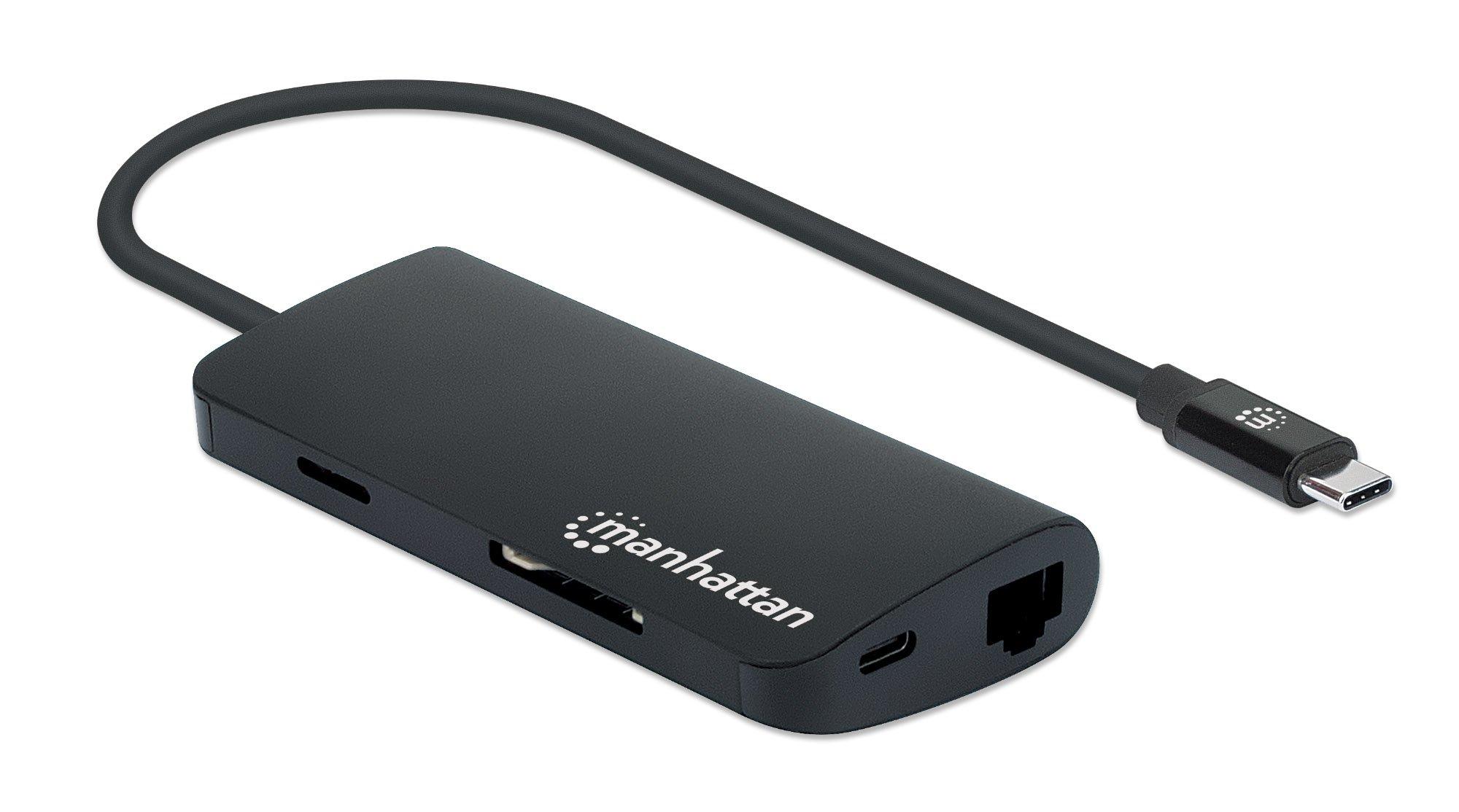 Manhattan 152372 replicatore di porte e docking station per laptop USB 3.2 Gen 1 3.1 Gen 1 Type-C Nero (USB-C DOCK/HUB/READER 5