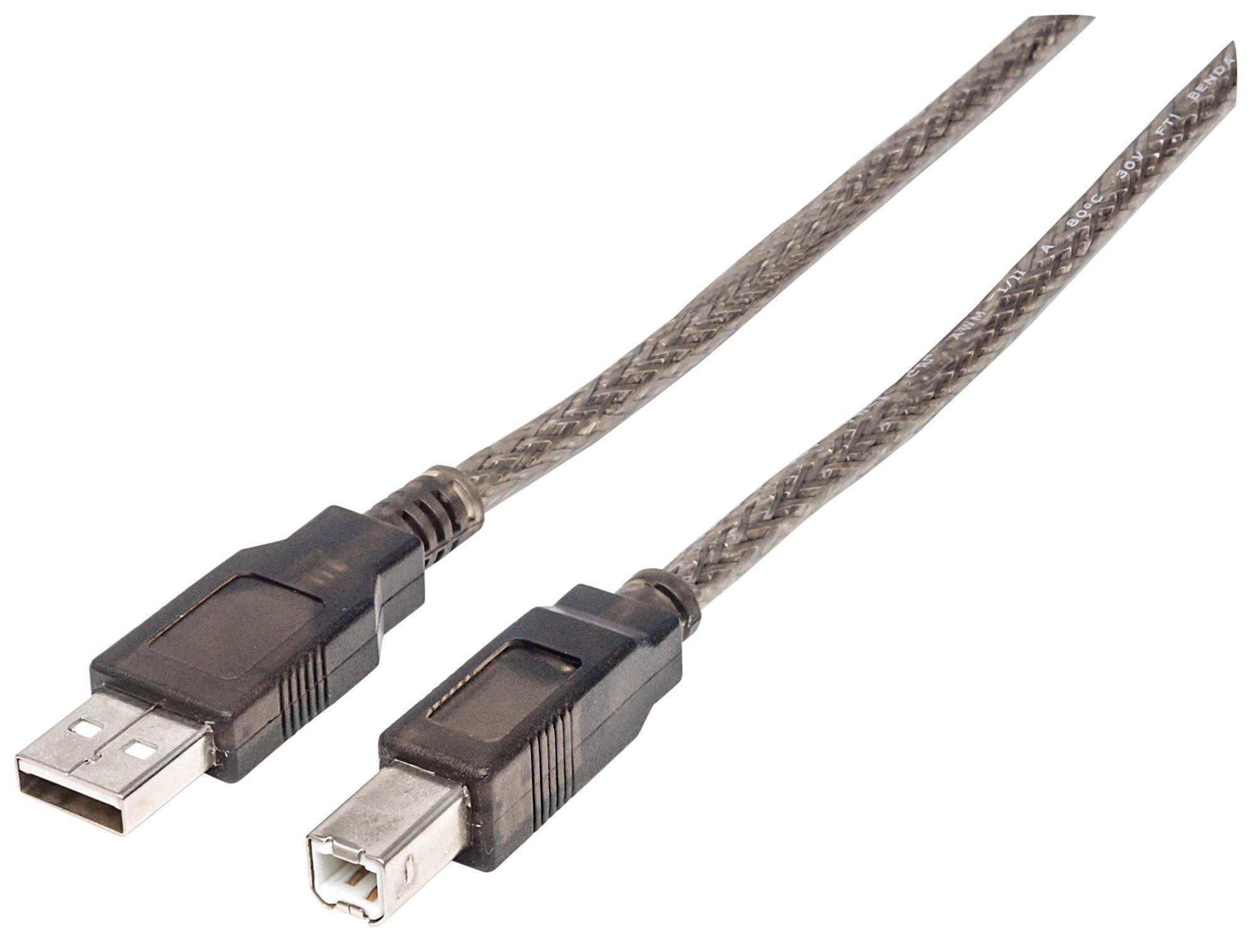 Manhattan 152389 cavo USB 15 m USB 2.0 USB A USB B Nero