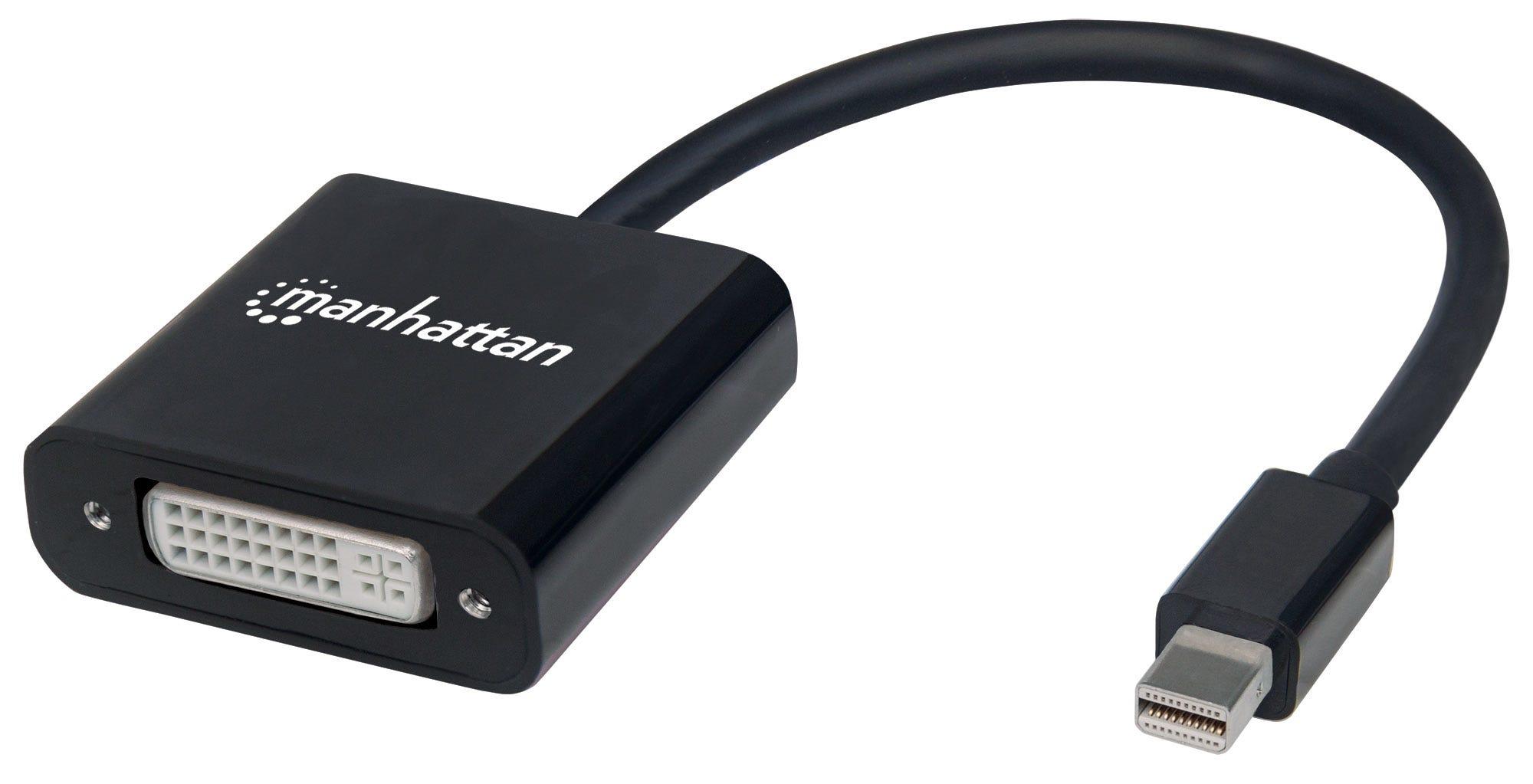 Manhattan 152549 cavo e adattatore video 0195 m Mini DisplayPort DVI-I Nero (MINI DISPLAYPORT TO DVI-D ADAP- - 19.5CM 4K/30HZ M
