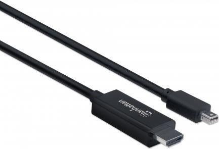 Manhattan 153232 cavo e adattatore video 18 m Mini DisplayPort HDMI tipo A Standard Nero (MINI DISPLAYPORT TO HDMI CABLE- - 1.8