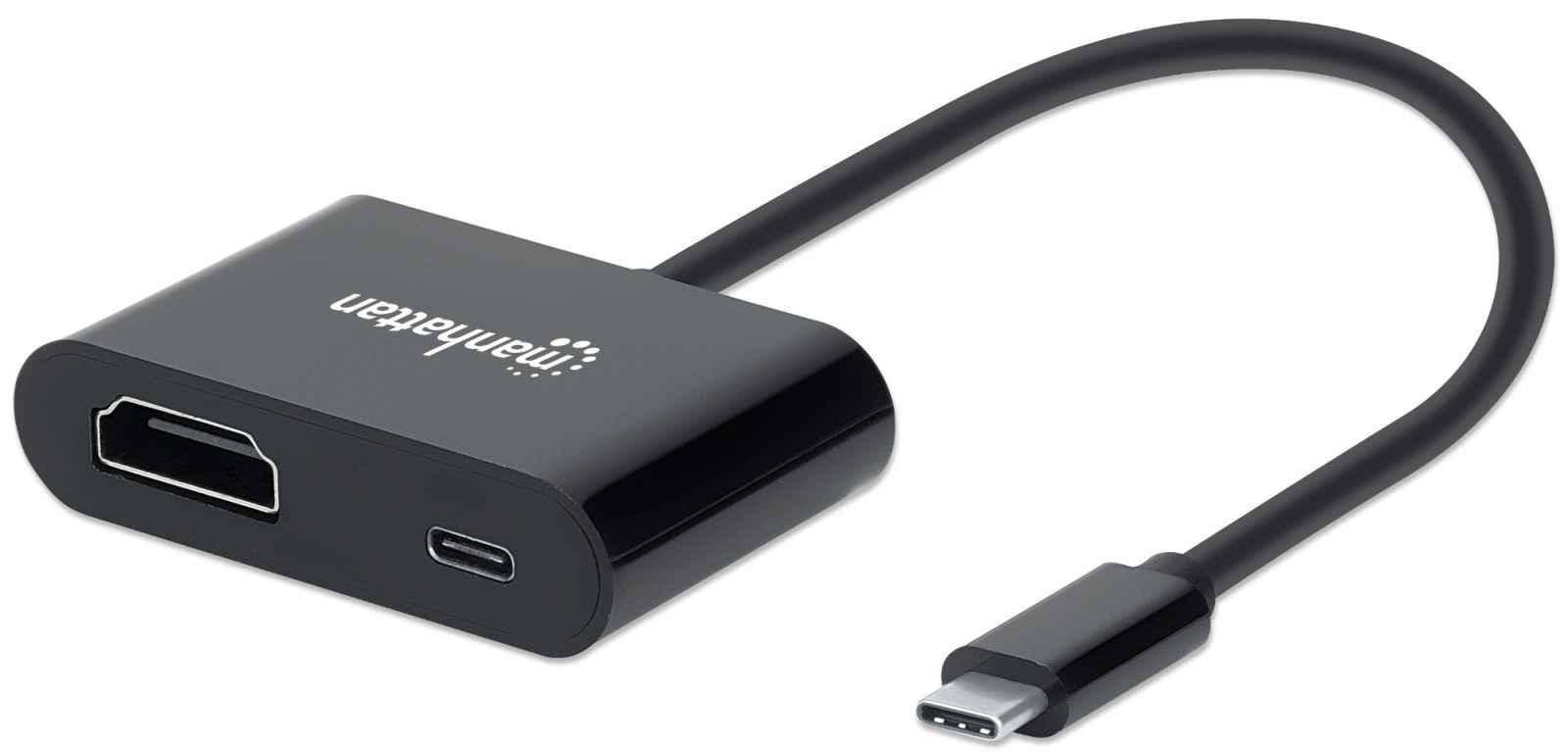 Manhattan 153416 adattatore grafico USB Nero (USB-C TO USB-C/HDMI CABLE- - 19.CM MALE/FEMALE INC/PD BLACK)