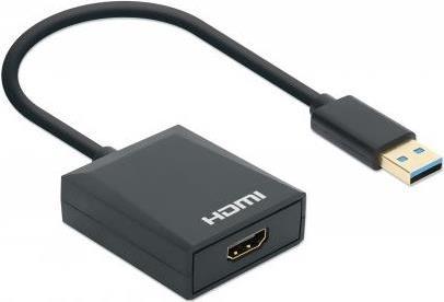 Manhattan 153690 replicatore di porte e docking station per laptop Cablato USB 3.2 Gen 1 [3.1 Gen 1] Type-A Nero (USB-A TO HDMI