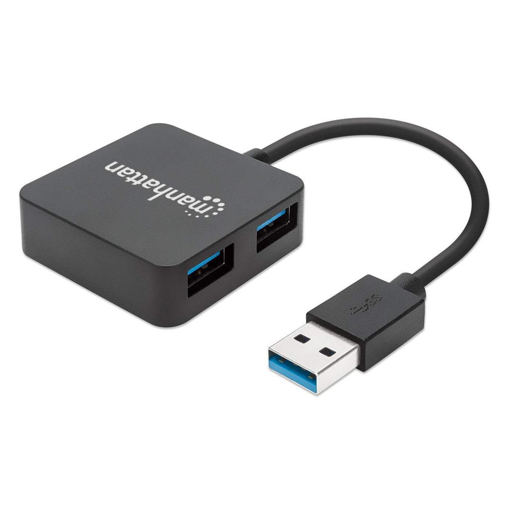 Manhattan 162296 hub di interfaccia USB 3.2 Gen 1 3.1 Gen 1 Type-A 5000 Mbit/s Nero (USB-A 4-PORT HUB USB 3.0- - BUS POWER BLAC