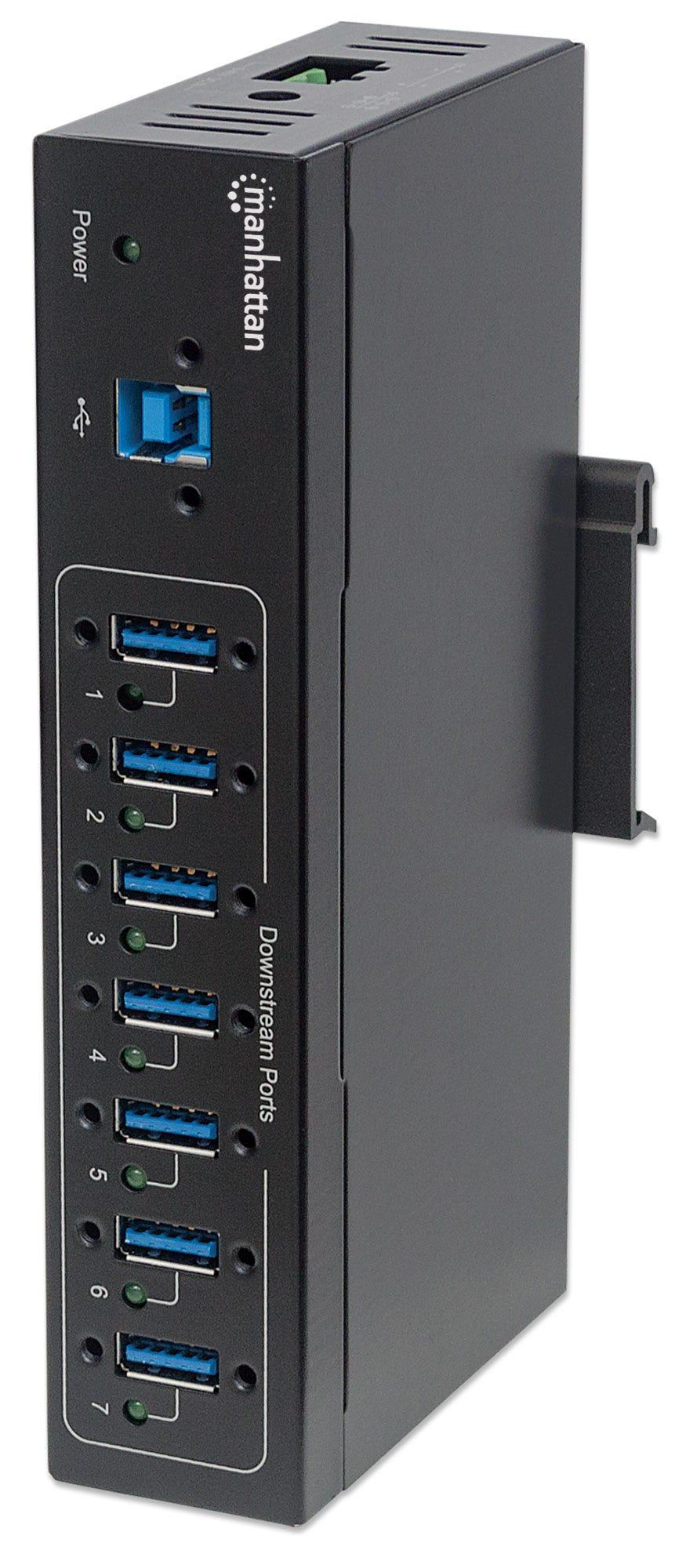 Manhattan 164405 hub di interfaccia USB 3.2 Gen 1 (3.1 Gen 1) Type-B 5000 Mbit/s Nero